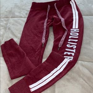 Hollister red joggers